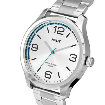 Helix By Timex Silver Round Analog Stainless Steel Watch Men -TW043HG1