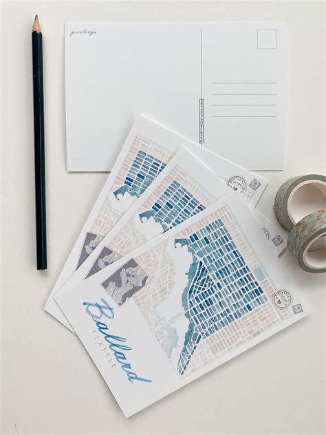 BALLARD Seattle Neighborhood Map Postcard — Turn-of-the-Centuries