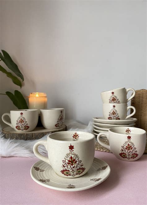 Get Handmade 300Ml Maharaja Print Cup & Saucer Set Of 6 at ₹ 2880 | LBB ...