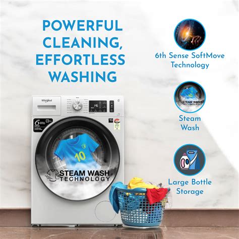 Whirlpool 7 Kg 5 Star Fully Automatic Front Load Washing Machine (XS70 ...