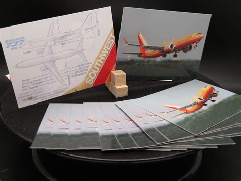 Southwest Airlines 737 Max 8 Set of 25 Airplane Trading Cards - 2.5"x 3 ...