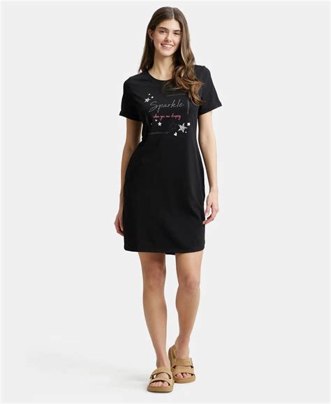 Buy Super Combed Cotton Curved Hem Styled Half Sleeve Printed Sleep ...