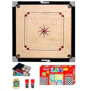 Buy Trex 33 inches Carrom Board, 24 Wooden Coins, Tournament Striker ...