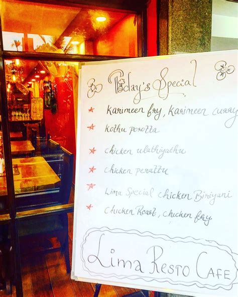 Menu at Lima Resto Cafe, Bengaluru