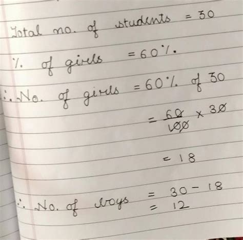 1. In a class 60% of the students are girls. If the total number of ...