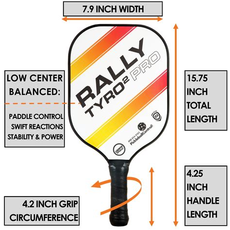 Buy Rally Tyro 2 Pro Pickleball Paddle (Single Paddle - Fire Orange ...