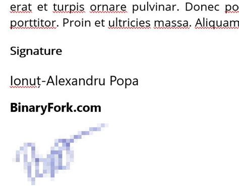 Creating a Signature in Word 的图像结果