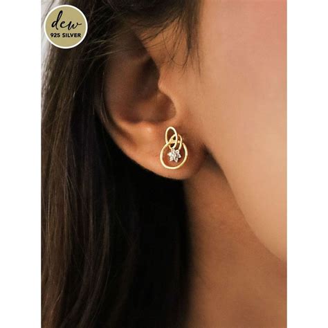 Buy Pipa Bella by Nykaa Fashion Dew PB Gold 925 Sterling Silver Stone ...