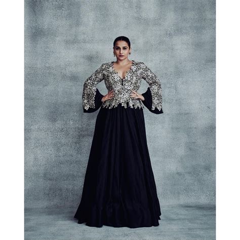 Vidya Balan’s black Mrunalini Rao jacket + skirt set is the comfiest ...