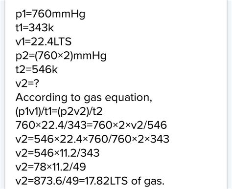 the pressure on one mole of gas at STP is doubled and temperature is ...