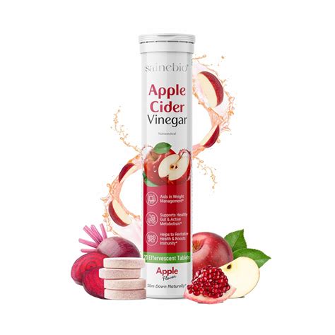 Sainebio Apple Cider Vinegar Effervescent Tablets - 500mg with ...