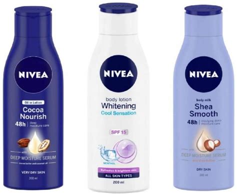 NIVEA Body Lotion Cocoa Nourish , Whitening Cool Sensation , Shea ...