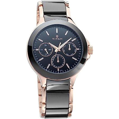 Titan Mens Ceramics Black Dial Multifunction Watch 90089KD02 : Amazon ...