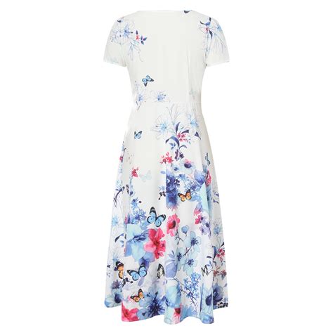 Ichaunyi Summer Dresses Clearance Women's Short Sleeve Round Neck ...