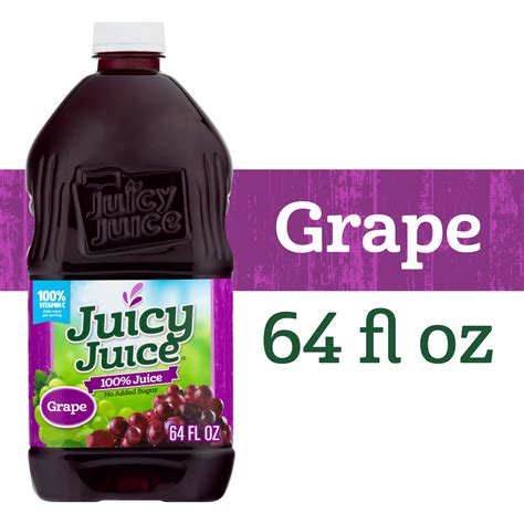Juicy Juice Grape Juice, 100% Juice, 64 FL OZ Bottle - Walmart.com