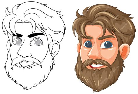Free Vector | Bearded Cartoon Character Illustration