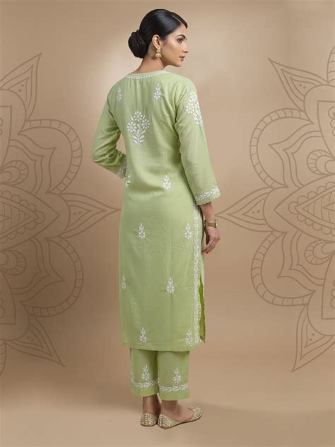 Hand Embroidered Chikankari cotton Kurta Set – Paramount Chikan
