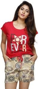 JULIET Women Solid Red Night Suit Set Price in India - Buy JULIET Women ...