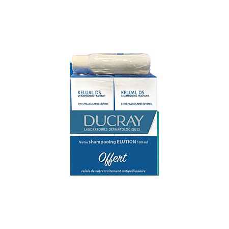 Kelual DS Shampooing traitant Antipelliculaire duo 2X100ml + Elution ...
