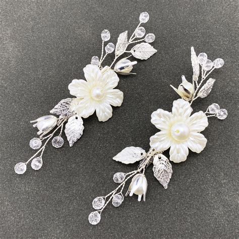 Amazon.com : Foyte Bridal Flower Hair clip Pearl Wedding Hair Piece ...