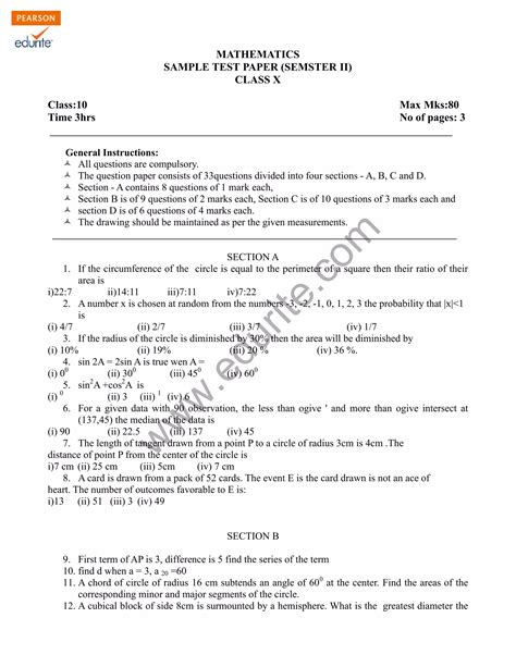 Image result for Maths CBSE Term 2 Sample Paper