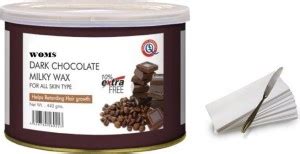 WOMS Chocolate Hair Removal Hot Wax(Wax 600gm+50 Waxing Strips+1 Steel ...