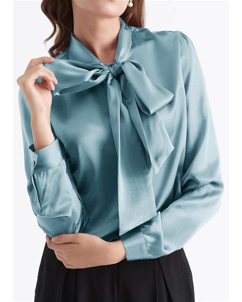 Natural Fabric Bow-tie Neck Womens Silk Blouse | Blusas, Diseños de ...