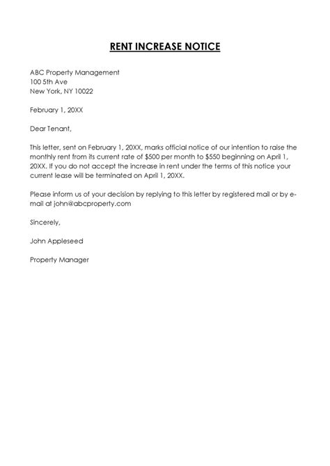 Rent Increase Notice Maryland at Andres Lowe blog