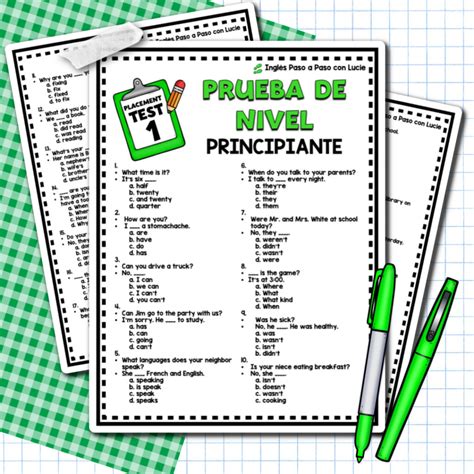 PRUEBAS DE INGLÉS PARA MEDIR NIVEL - Inglés Paso a Paso