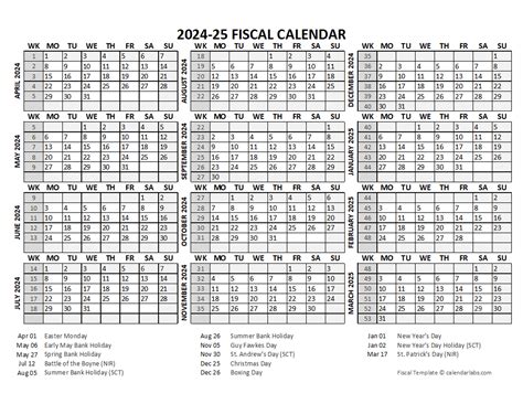 Free Printable Fiscal Year Calendar