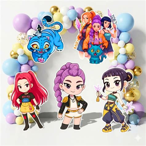 KPop Demon Hunters Theme Birthday Theme Cutouts – Ezyprints Studio
