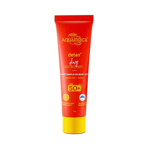 Aqualogica Detan+ Dewy Sunscreen with Cherry Tomato & Hyaluronic Acid ...