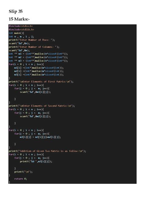 Slip 35 - none - Slip 35 15 Marks:- #include #include int main(){ int n ...