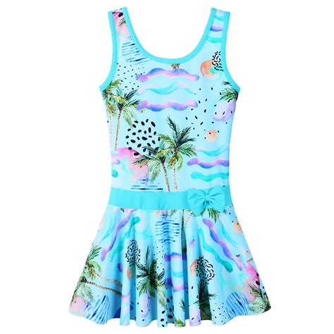 BAOHULU Girls One-Piece Ruffle Swimsuit with UPF 50+ Floral Skirted ...