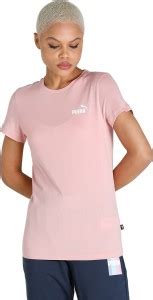 PUMA Solid Women Round Neck Pink T-Shirt - Buy PUMA Solid Women Round ...