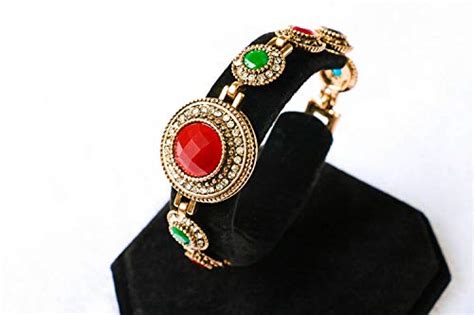 Yellow Chimes Stones Studded Oxidized Gold Antique Charm Bracelet for ...