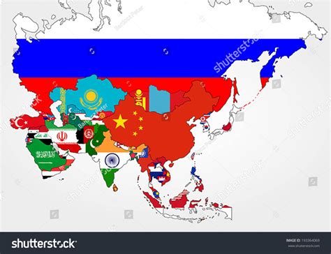 Map Of Asia With Flags Asia Map / Map Of Asia Maps, Facts And