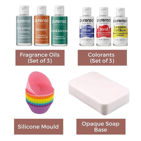 Purenso Select - Soap Making Kit (500g Opaque, 3 Bottles of, 3 Bottles ...