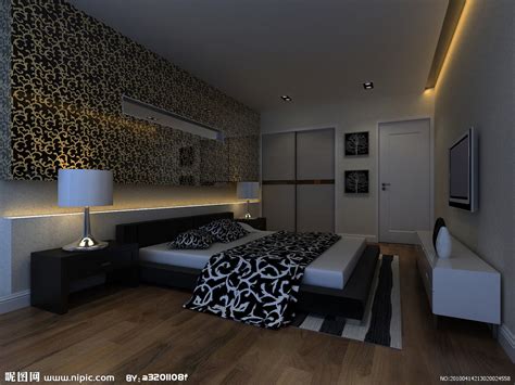 现代简约风格别墅公寓卧室装修效果图_太平洋家居网图库