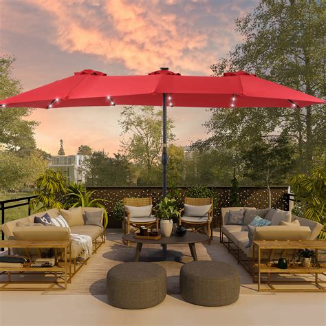 Arlmont & Co. Ilene 15 x 9' Lighted Market Umbrella | Wayfair