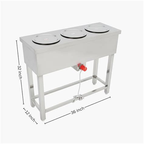 Gurubhai Equipments Commercial Electric 3 Pot Bain Marie | Stainless S