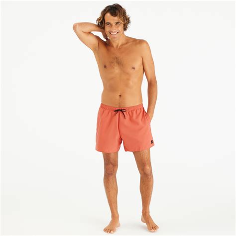 Men’s Boardshorts Surf 100 Short 15" Hendaia pockets Brick