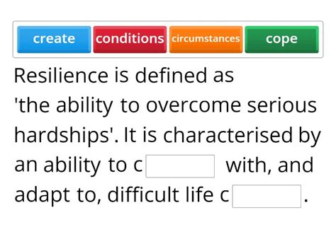 Resilience - Complete the sentence