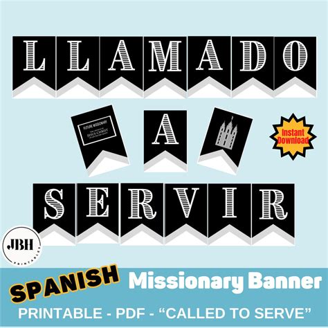 Llamado a Servir: Spanish Missionary Banner, Called to Serve, Spanish ...