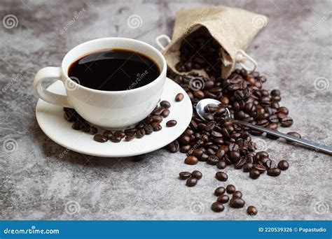 Hot Coffee and Beans,Espresso. Stock Photo - Image of bean, cappuccino ...
