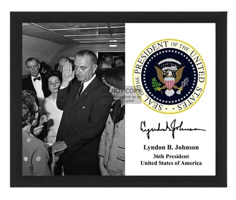 PRESIDENT LYNDON B. JOHNSON BEING SWORN IN PRESIDENTIAL SEAL 8X10 ...