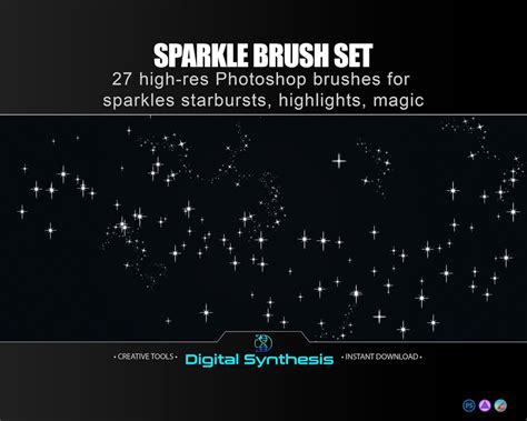 Sparkle Brush Pack for Photoshop – 27 High‑res Starburst and Scatter ...
