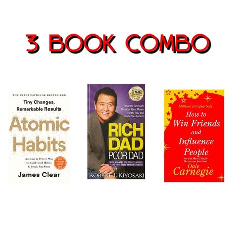 3 book combo Atomic Habits, Rich dad Poor Dad and how to win friends a ...