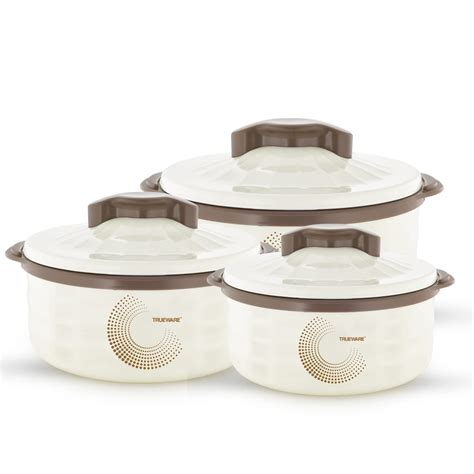 Buy Trueware Stylus Casserole Set ( 800+1200+1800 ML ) Brown Online at ...