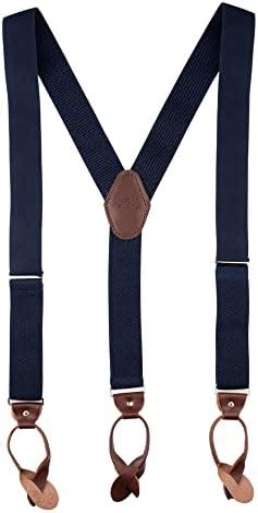 Buy The Tie Hub Button Suspenders for Men | Blue Solid Gentry Button-On ...